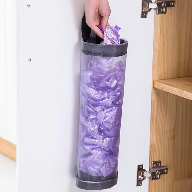 

Home Grocery Bag Holder Wall Mount Plastic Bag Holder Dispenser Hanging Storage Trash Garbage Bag Kitchen Garbage Organizer New