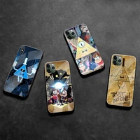 cartoon falls anime gravities phone case tempered glass for iphone 13 12 mini 11 pro xr xs max 8 x 7 plus se 2020 cover
