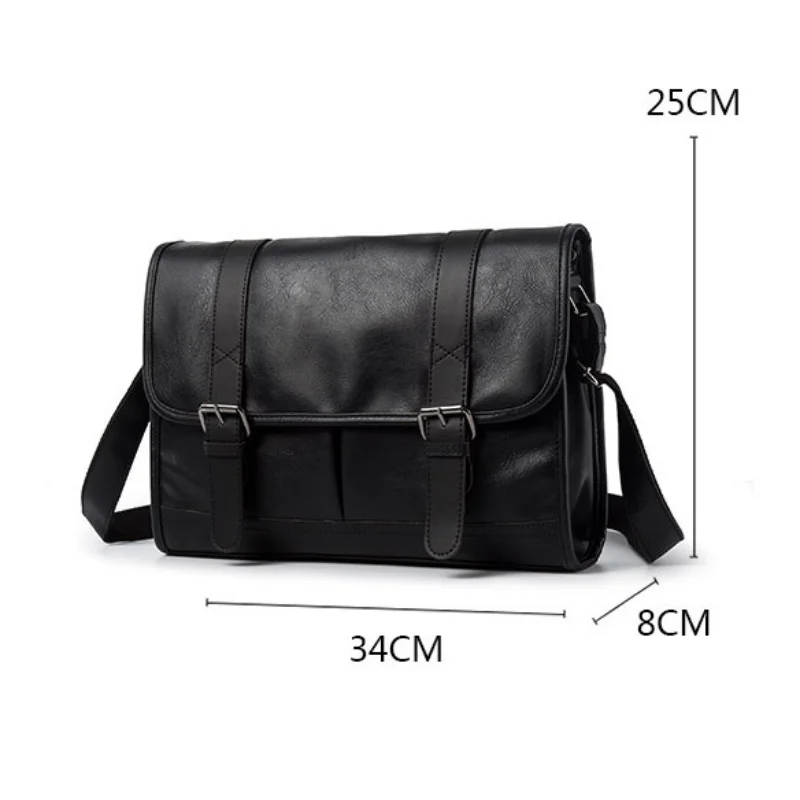 Men's PU Square Leather Shoulder Bags Crossbody Chest Packs for Men Japanese Style Fashion сумка мужская Messenger Bag Purse Sac