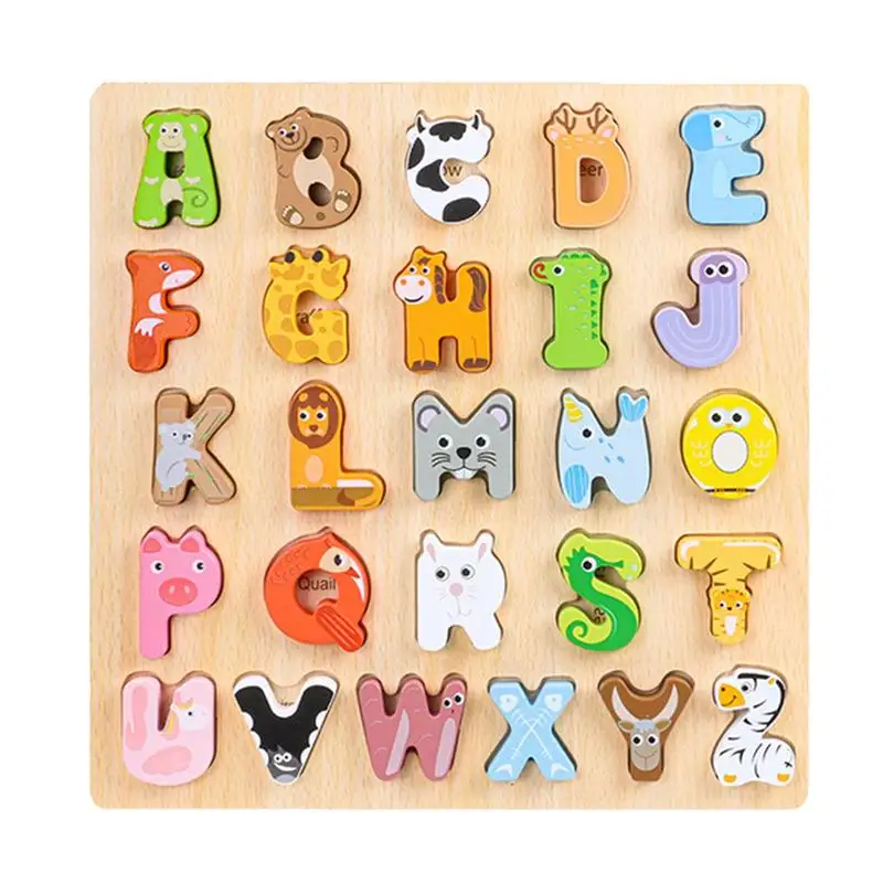 

Alphabet Puzzle Board Wooden Animals Alphabet Puzzles ABC Puzzles Board Educational Toys For Kids Preschool Learning Letters Puz