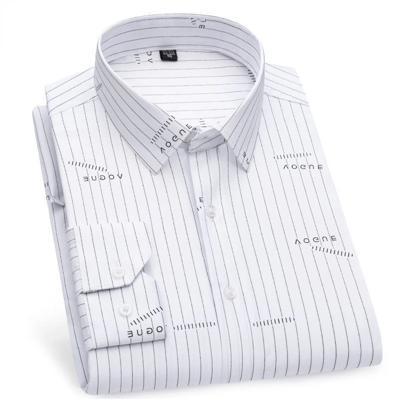 2022 New Spring and Autumn Long Sleeve Elastic Shirt Business Leisure Slim Professional Ice Silk Men's Shirt