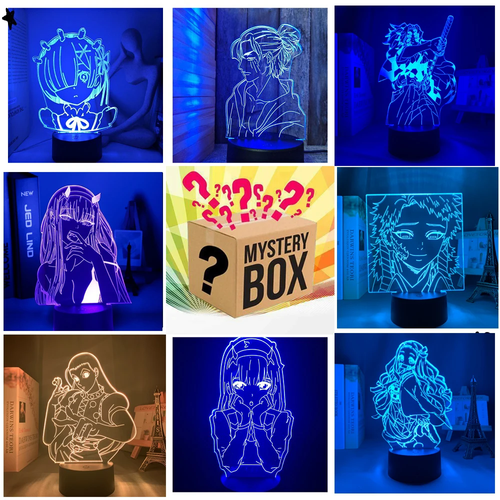 

3pcs LED Light Mistery Box Anime Figure LED Lucky Mystery Boxes For Children Birthady Gifts Random