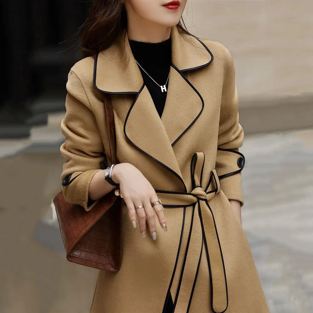2022 New Autumn and Winter Fashion Ladies Loose and Colorful Handmade Hand -made High -quality Woolen Coat Jacket