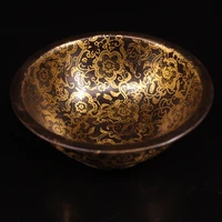6 tibetan temple collection old bronze gilt rich flowers offering bowl buddha bowl magic weapon town house exorcism