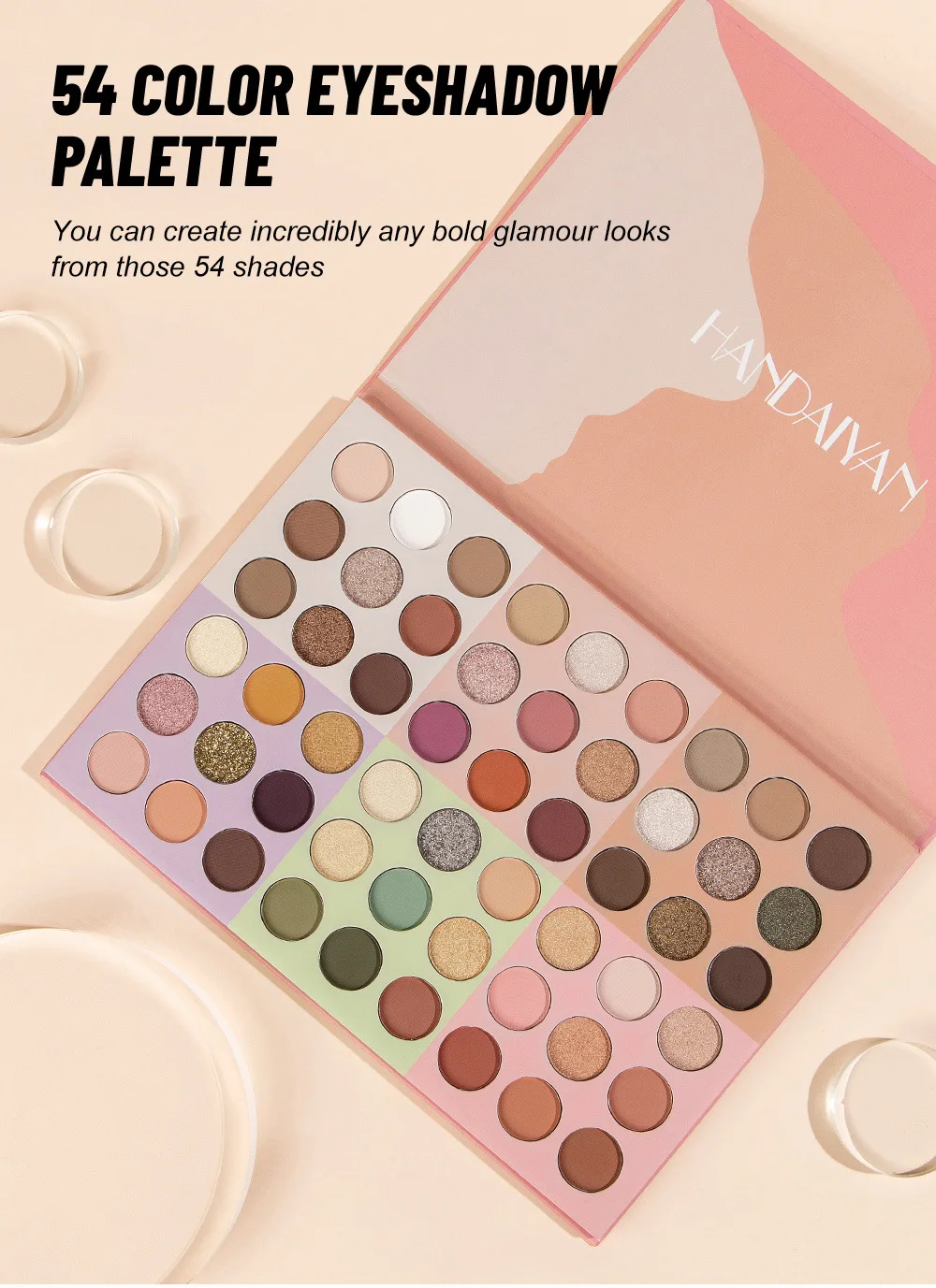 

54 Colors Eyeshadow Palette Earth Color Everyday Makeup Pearlescent Matte Shimmer Blush Highlight Multifunctional Female Makeup