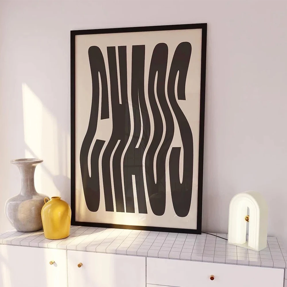 Современный монохромный хаос нейтральный необычный крутой девушка искусство стены Искусство Холст Живопись постеры для гостиной домашний декор