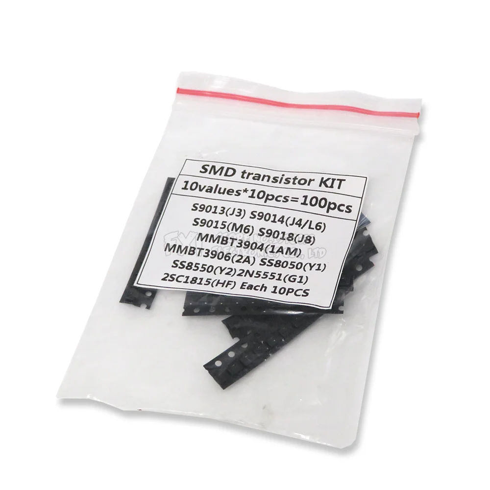

10kinds X10pcs=100pcs SOT-23 SMD transistor KIT S9013 S9014 S9015 S9018 MMBT3904 MMBT3906 SS8050 SS8550 2N5551 2SC1815