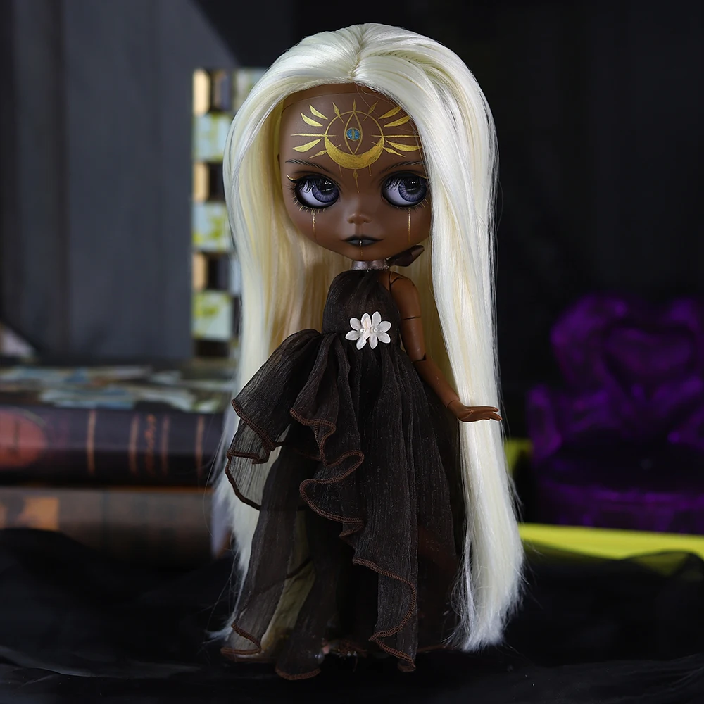 Кукла ICY DBS Blyth 1/6 30 см серия Sun Doll темная Blace face матовая ручная роспись набор кукол bjd