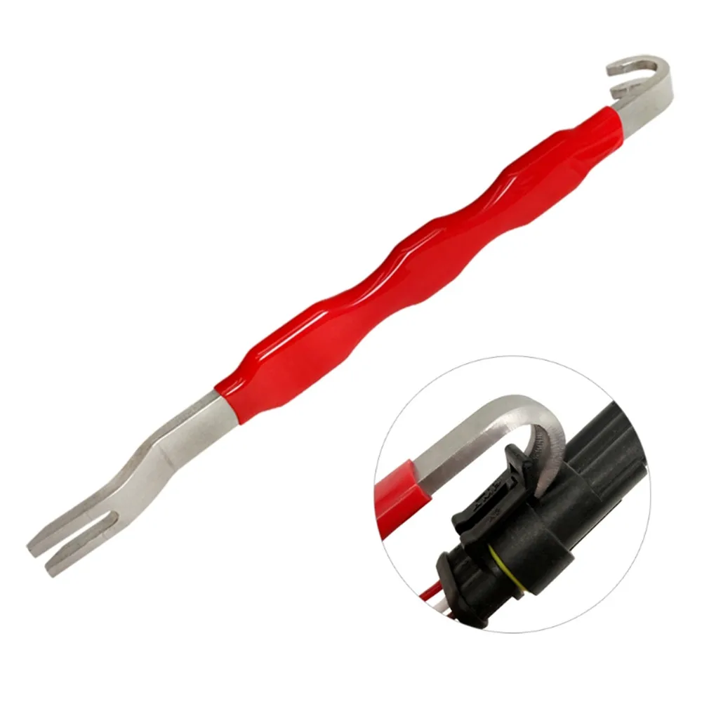 

1PC Metal 19x2.5CM Red+Silver Automotive Electrical Terminal Connector Separator Removal Tool Remover Gadget