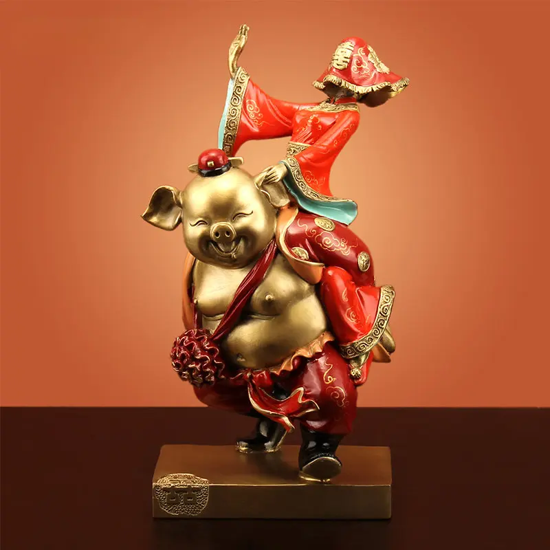 

Creative Chinese Wedding Gift Pig Eight Ring Back Daughter-in-Law Pure Copper Decoration Wedding Gift for New Friends Bedroom