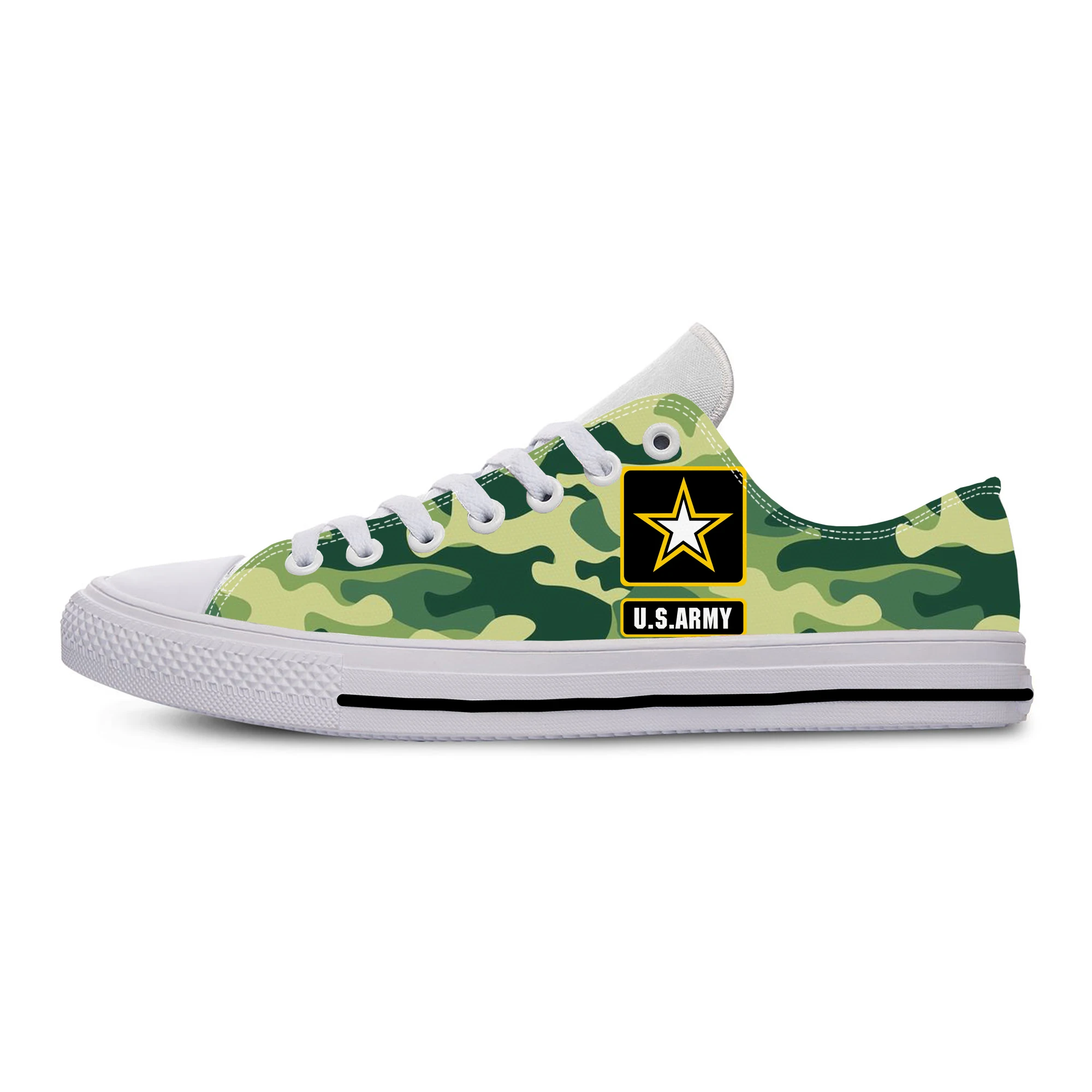 

US Army Low Top Sneakers Mens Womens Teenager Casual Shoes Canvas Running Shoes 3D Printed Breathable Lightweight shoe