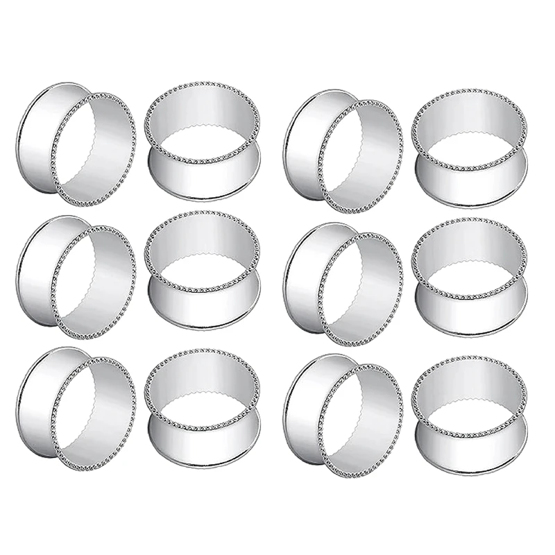 

12 Pcs Drum-Shaped Bead Side Napkin Rings Delicate Serviette Buckles Easy Install Easy To Use