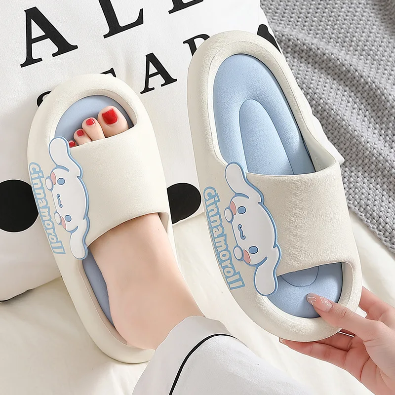 

Sanrio Cartoon Sandals Kawaii Cinnamorroll My Melody Kuromi Cute Parent-Child Summer Home Slippers Bathroom Anti-Slip Slippers