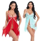 Женское сексуальное нижнее белье, Прозрачная Кружевная комбинация, пижамные костюмы, одежда для сна, ночная рубашка для экзотического секса