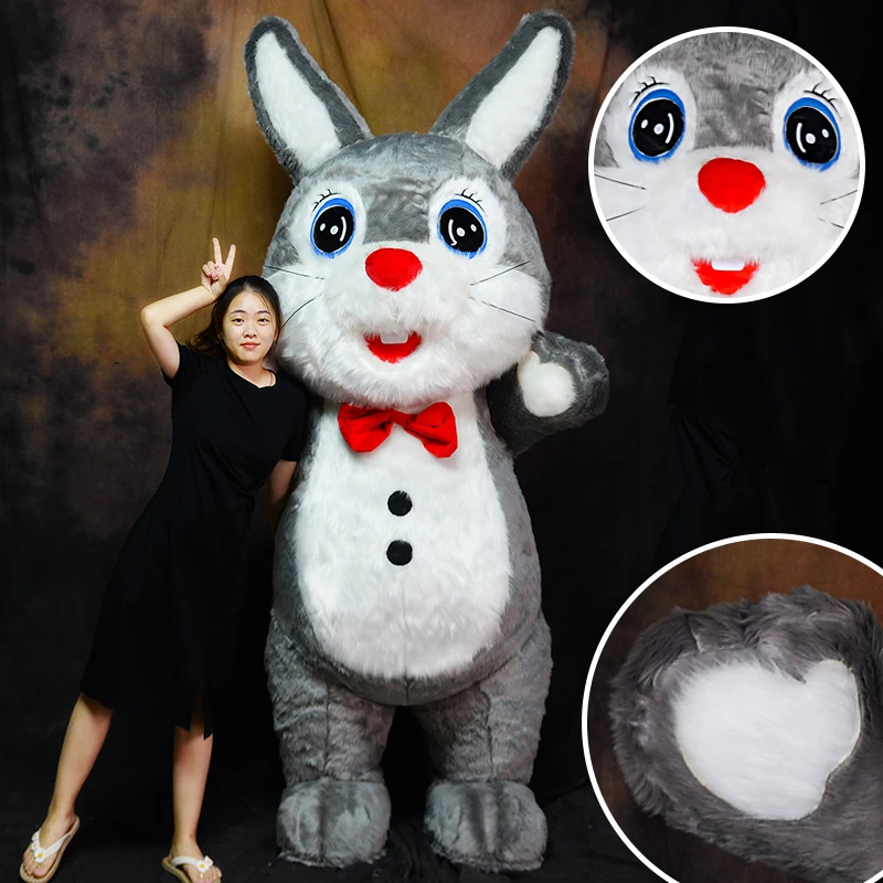 

Пасхальный милый надувной костюм кролика талисман мультяшный пушистый Карнавальный Костюм Хэллоуин косплей пушистый костюм для восстанов...