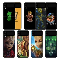 marvel baby groot phone case cover for samsung galaxy z flip3 flip 5g zflip galaxyzflip3 zflip3 capinha style luxury print
