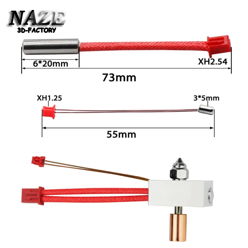 

1Pcs 3D printer accessories Ender3 S1 imported red thermistor 24V 40W heating rod kit high temperature resistant.