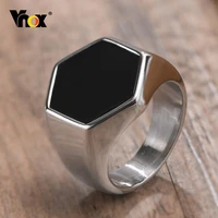 vnox 18mm chunky signet ring for men geometric hexagon top finger band punk rock gothic male fraternal rings