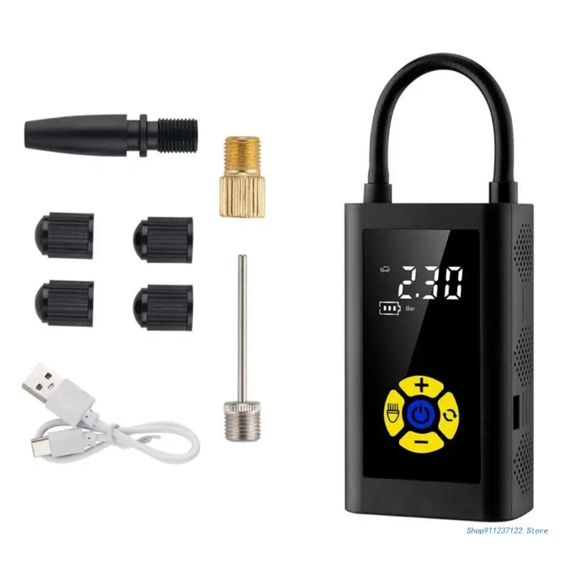 

LED Digital Smart-Display Pressure Gauge Tire Inflator Multi-functional Car Electric Pump Portable Analog-Air Compressor