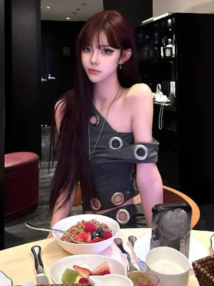 Американские винтажные поддельные комплекты из 2 предметов женские сексуальные