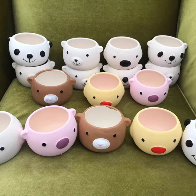 

Креативный цветочный горшок с изображением мультяшного утенка и мяса, милый цветочный горшок с изображением животных для украшения балкона и офиса