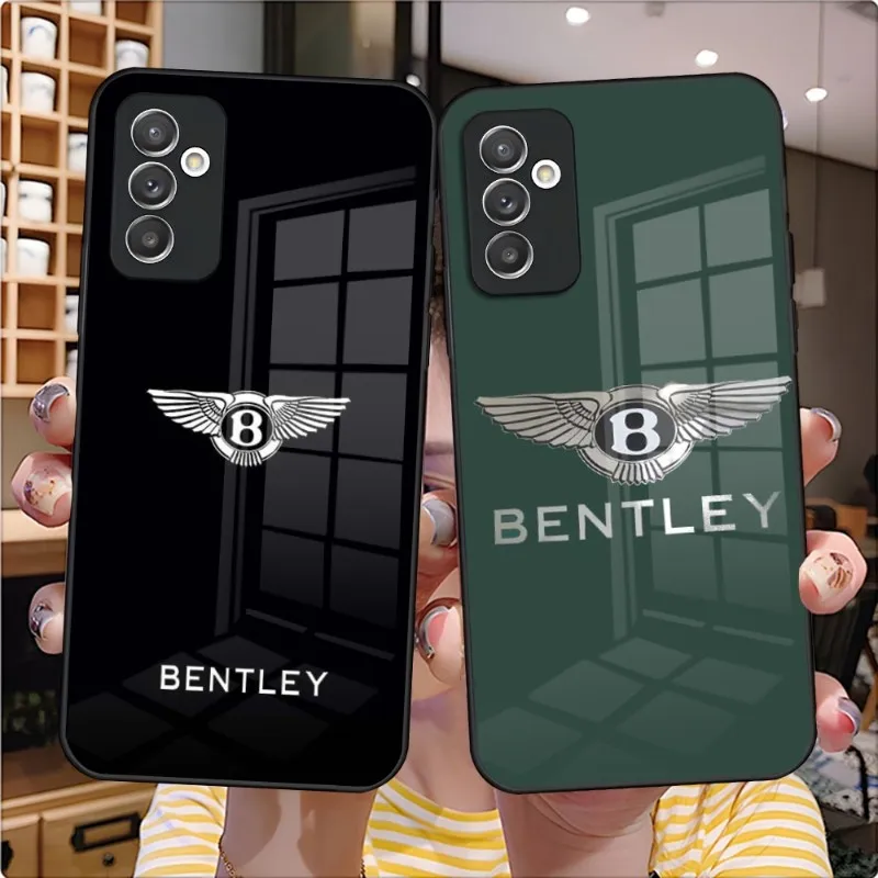 

Luxury Car B-Bentley Phone Case Glass Design For Samsung A51 A52 A21 A71 A20 A31 A12 A22 A40 A32 A72 A30 A81 Back Covers