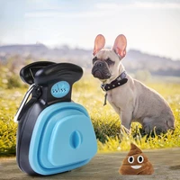 dog pet travel foldable pooper scooper with 1 roll decomposable bags poop scoop clean pick up excreta cleaner epacket shipping
