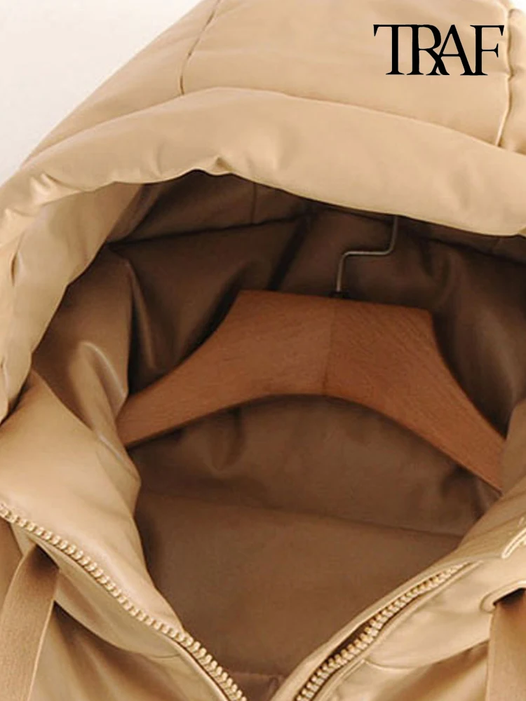 Куртка женская стеганая из искусственной кожи с длинным рукавом - купить по