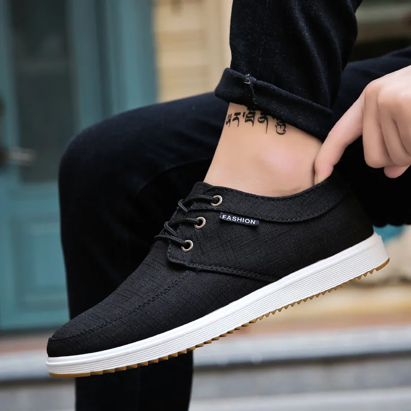

breathable Summer men canvas shoes masculino adulto non-slip classic men shoes tenis lace-up men casual shoes S3582-3606