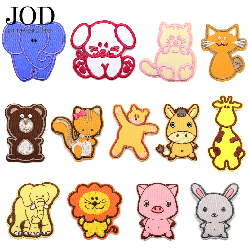 

Cartoon kids Animal Embroidered Patches Stripes for Clothing Iron on Transfers Patch Applique Badge child Stickers on Clothes