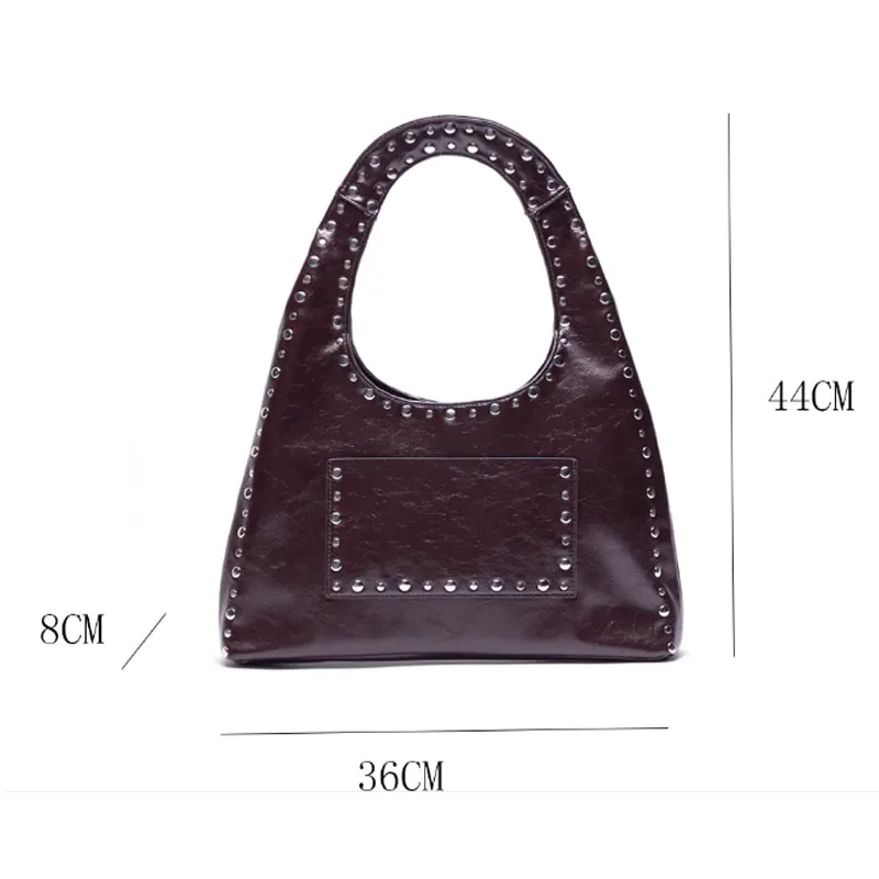 Новая декоративная сумка на плечо с заклепками в стиле ретро европейская и
