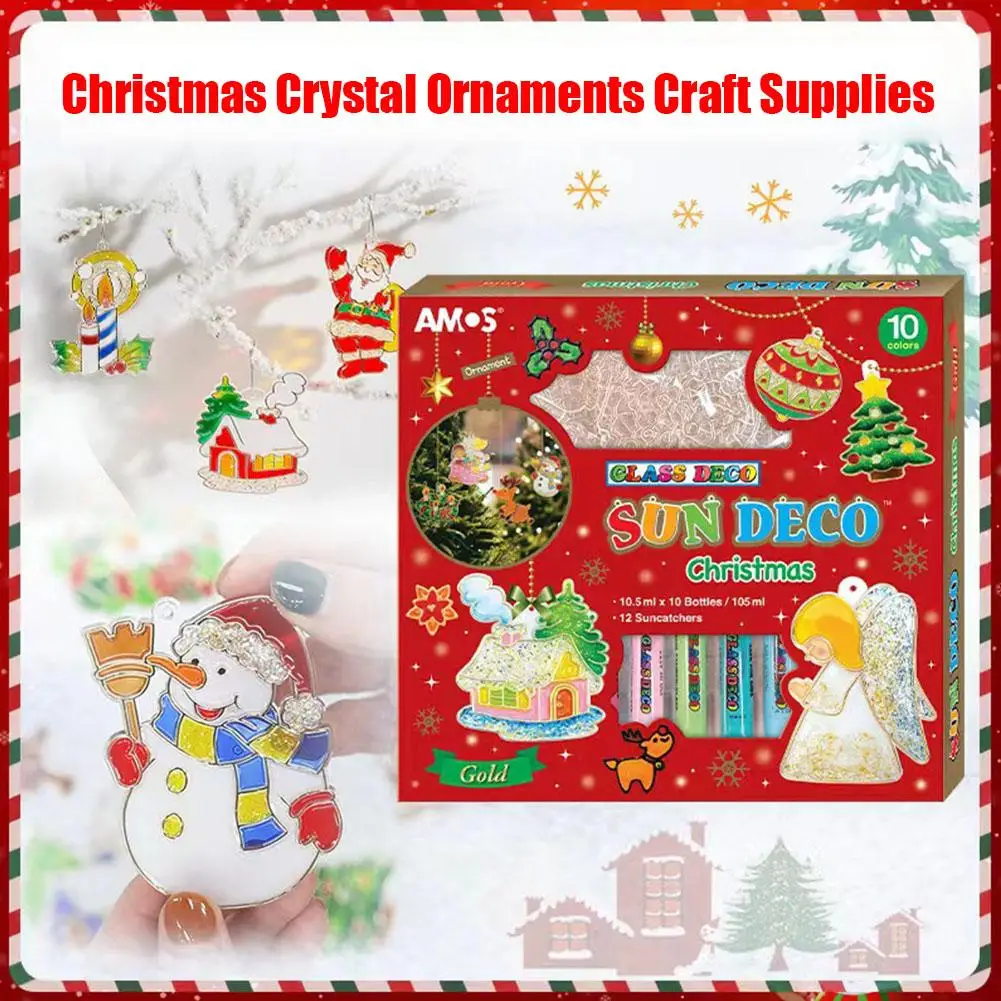 

DIY Christmas Crystal Ornaments Craft Supplies Christmas Free Crystal Children's DIY Glue Colored Guka Glue Bake Gift Penda S2K8