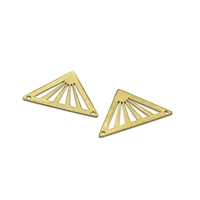 10pcs raw brass geometric hollow triangle earrings connectors charms for diy dangle earrings jewelry making accessories