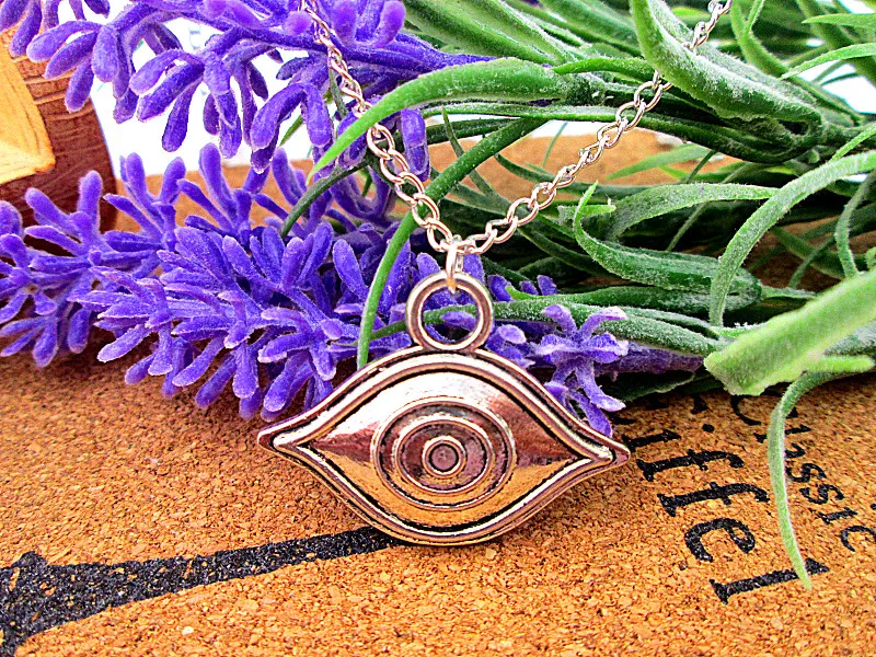 3 шт./лот глаза 30x34 мм Античное серебряное ожерелье с кулоном ювелирные изделия
