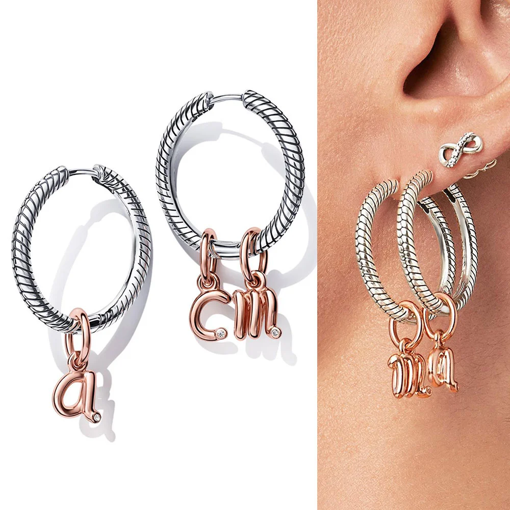 

2023 NEW Rose Gold Color Silver 925 Letter Word Pendant You See Charm Fit For Bracelet DIY Women Jewelry Gift