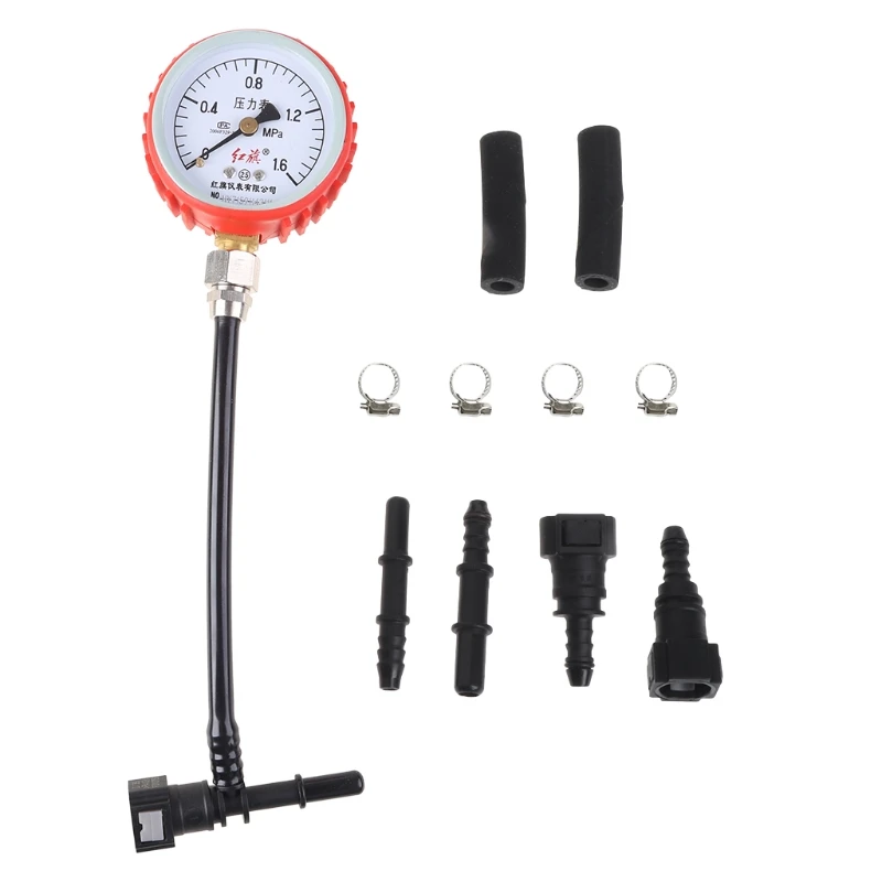 Gasoline Pressure Gauge Manometer Quick Connected Fuel Injection Pump Tester Diagnostic Kit Tool for Vehicle Car Motorcycle
