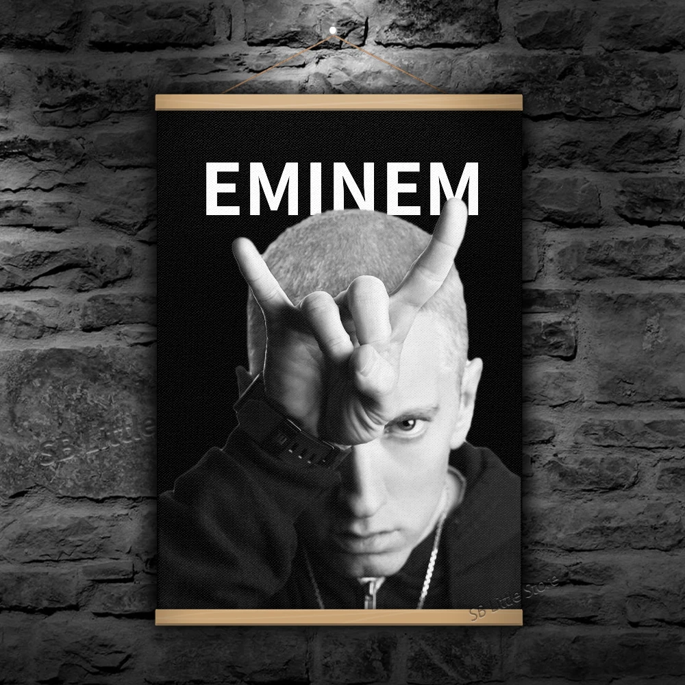 

Eminem Rap Hip hop Music Photo Hot Song Artists Popular Album Scroll Art Print Canvas Poster Painting Decor Custom