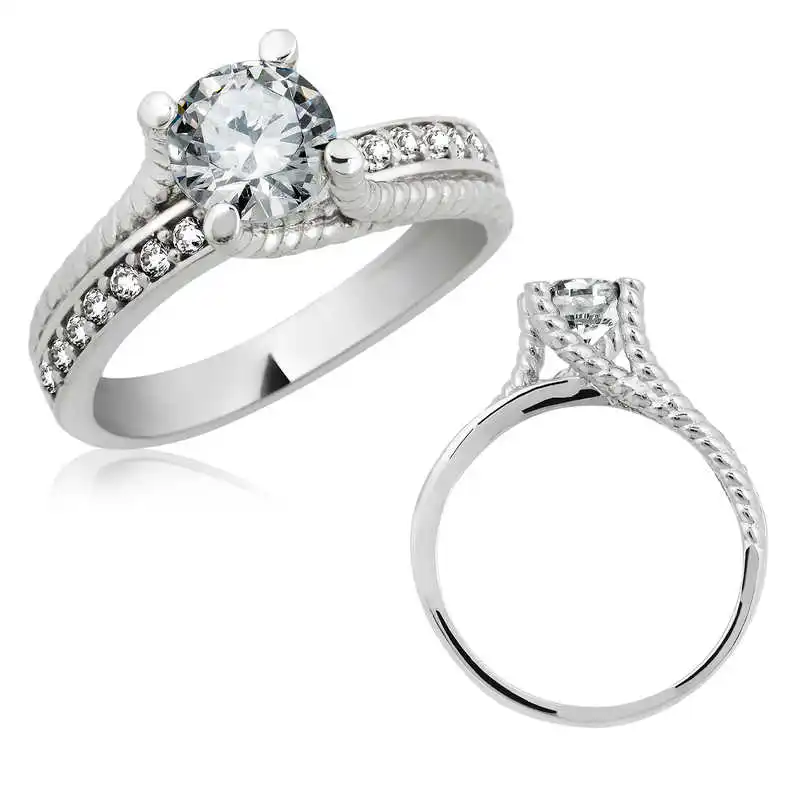 

Silverlina Silver Single Stone Lady 'S Ring