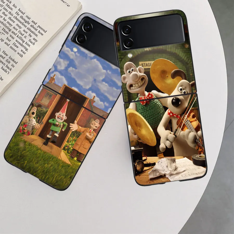 Фото W-WallaceS милый чехол G-Gromit для Samsung Z Flip 6 5G Galaxy Z Flip 5 4 3 5G Черный жесткий чехол для сотового телефона Роскошный чехол для ПК №5