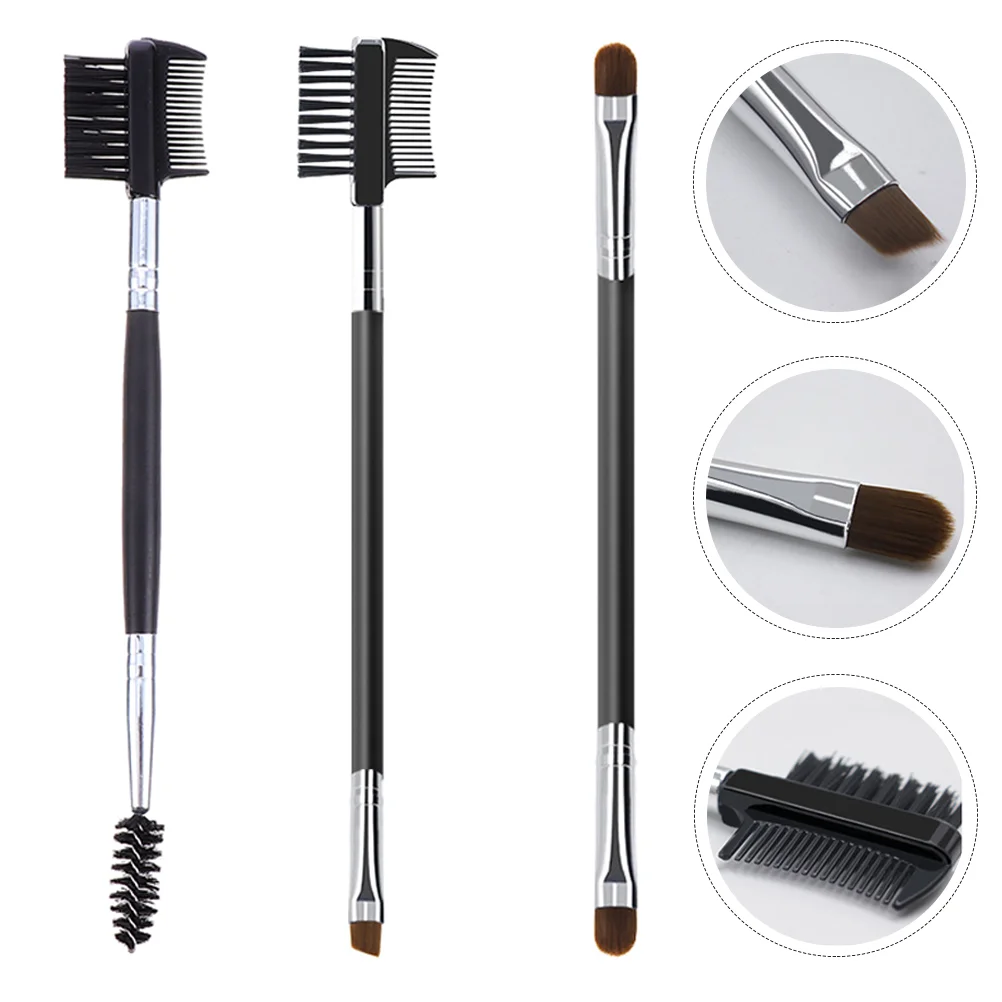 

3 Pcs Makeup Brush Tool Beauty Double-ended Lash Mascara Portable Tools Eyebrow Comb Trimming Eyelash