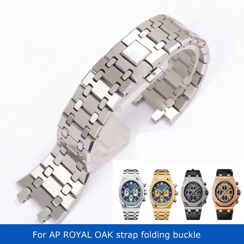26mm Silver 316L Stainless Steel Bracelet For AP 15400 Audemars Piguet Royal Oak Strap Men waterproof Watch Band