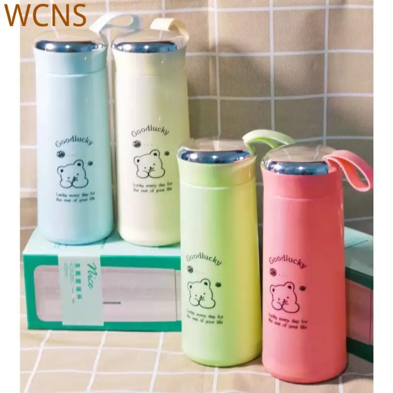 

280ml Bear Water Cup Advertising Gift Coffee Cup For Water Coffee Tea Thermos Cup Wholesale Water Bottle Plastic Cute Bear Cup