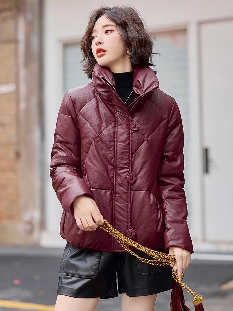 Европейские товары кожаное пальто с шерстяной подкладкой верхняя одежда для