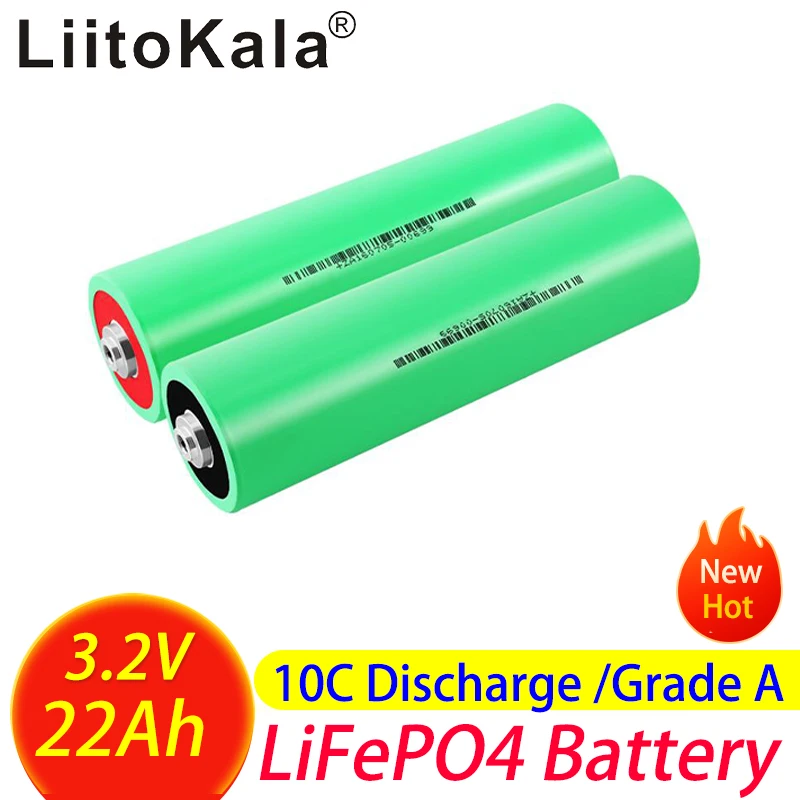 

2pcs LiitoKala 3.2V 22Ah LifePo4 battery 10C discharge for diy 12V 24V 36V 48V solar Inverter electric vehicle coach golf cart