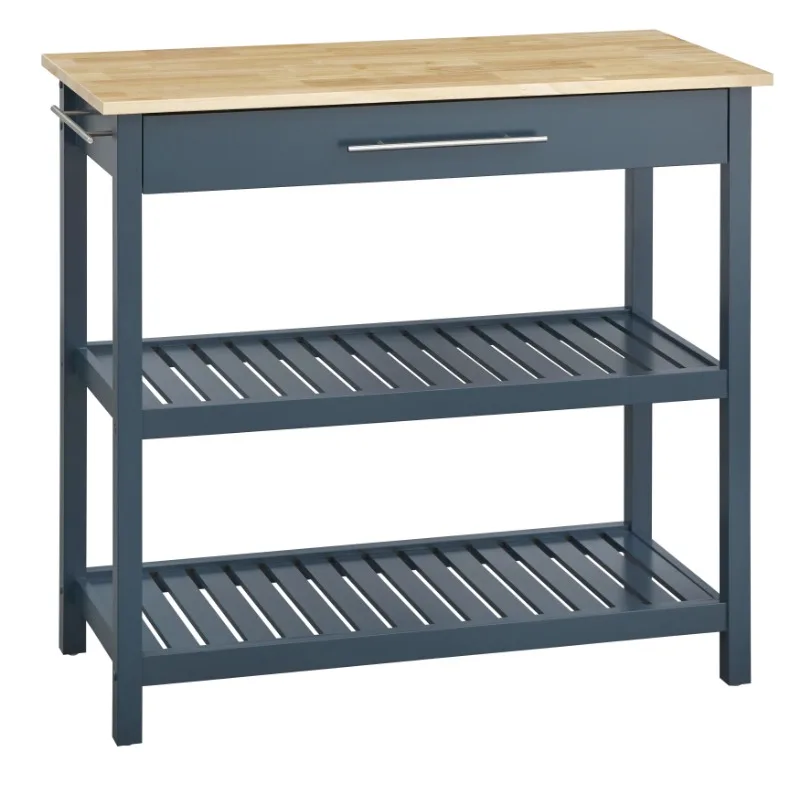 

TMS Rubin Kitchen Island with Drawer, Midnight Blue/Natural