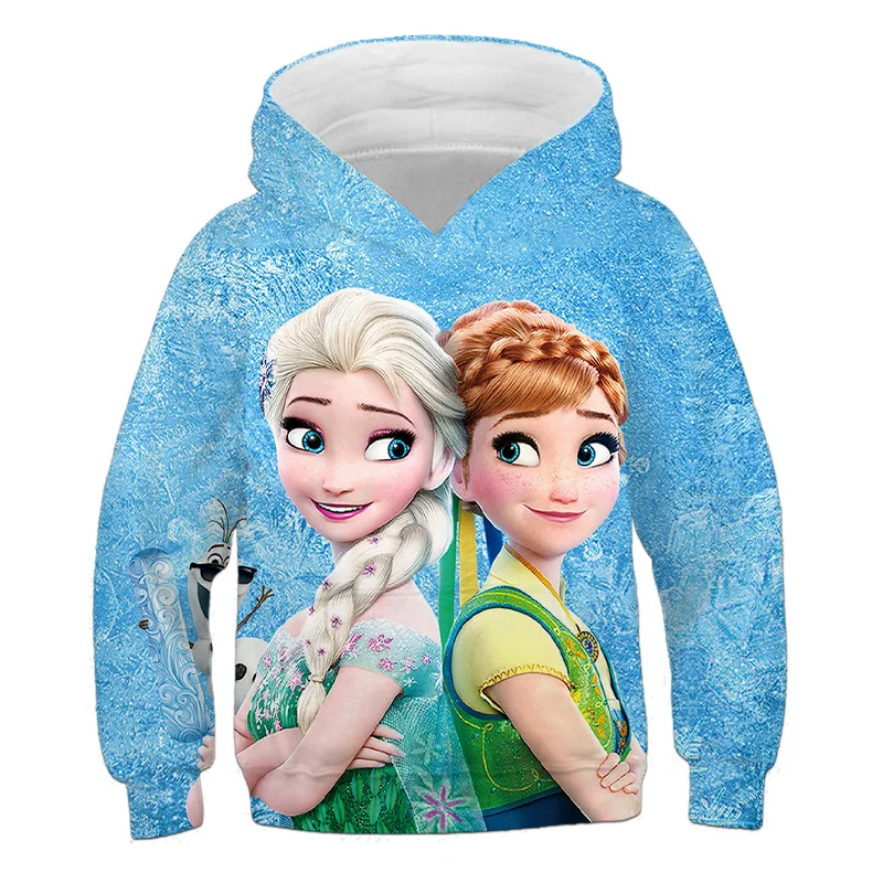 

Cartoon Comic Children's Sports Sweater 3D Printed Baby Clothes Disney Lce And Snow Wonderland Boys and Girls Universal Hoodie