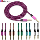 1 м нейлоновый Aux-кабель 3,5 мм штекер-штекер автомобильный аудиокабель Золотой штекер линейный Шнур для Iphone Samsung Xiaomi Speaker Z2