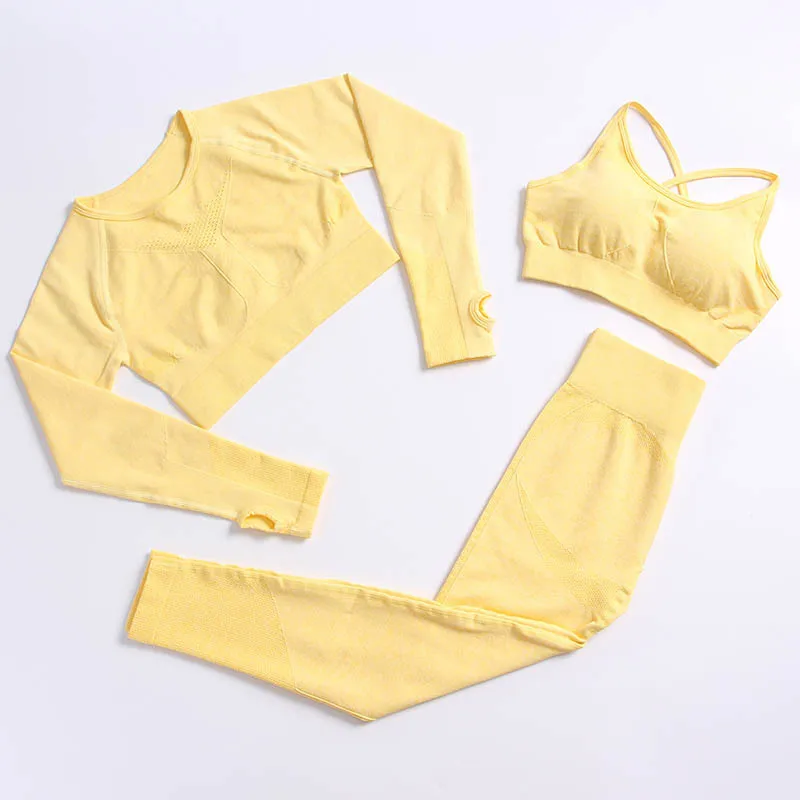 Одежда для йоги и фитнеса бесшовный Трикотажный костюм женский топ без рукавов