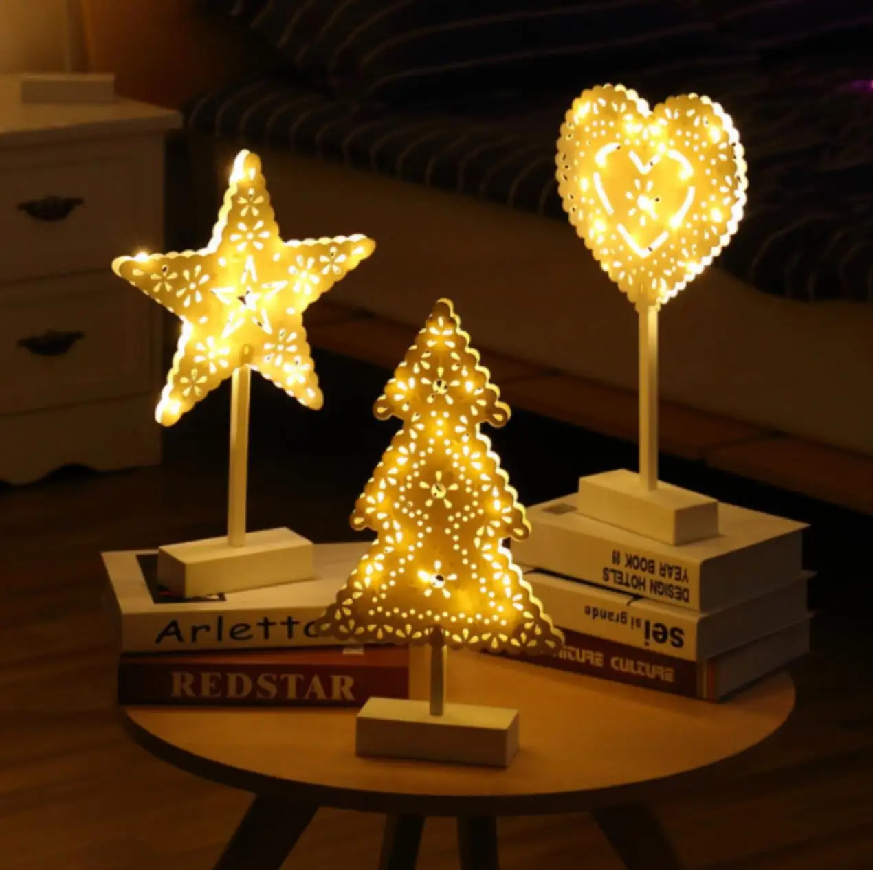 Creative led star shaped light Christmas tree night light