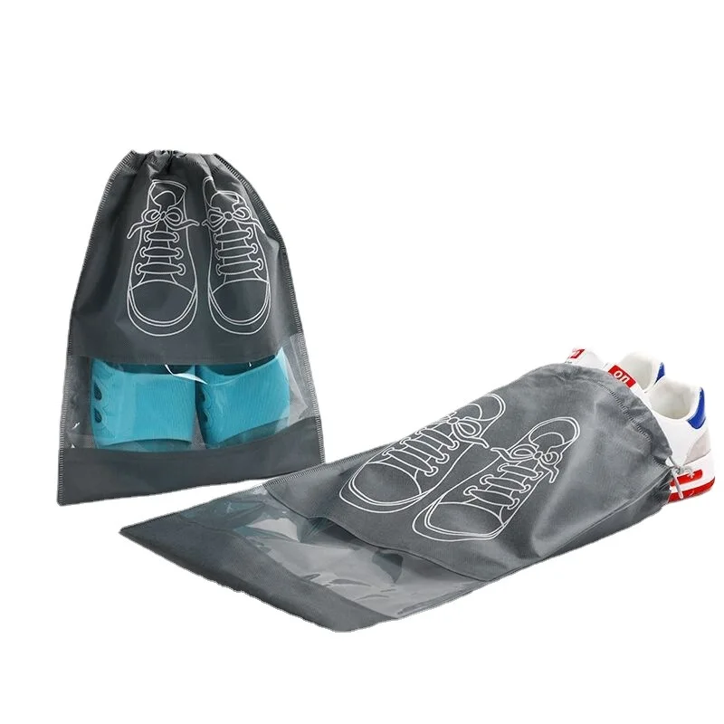 High quality Shoes Storage Bag Closet Shoes Organizer Nonwoven Travel Portable Shoes Bag Drawstring Shoes Storage Bag Waterproof
